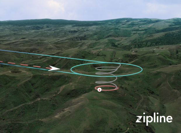 Lieferanflug der Zipline-Drohne (Bild: Zipline)
